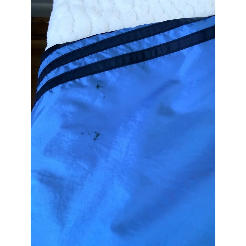 Vintage Adidas Mens 80s‎ Quarter Zip Windbreaker Blue Black Striped Trefoil XL